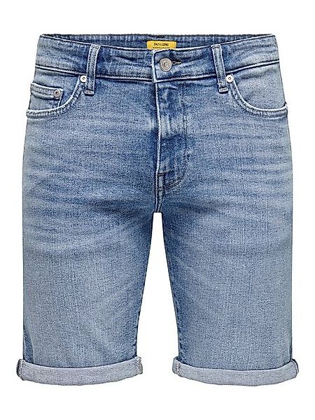 ONLY & SONS Jeansshorts Jeansshorts mit umgeschlagenem Saum und Knopfversch günstig online kaufen