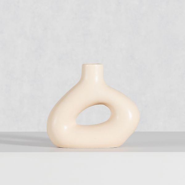 Vase Unico beige 16 cm, 17,5 x 6,5 x 16 cm günstig online kaufen