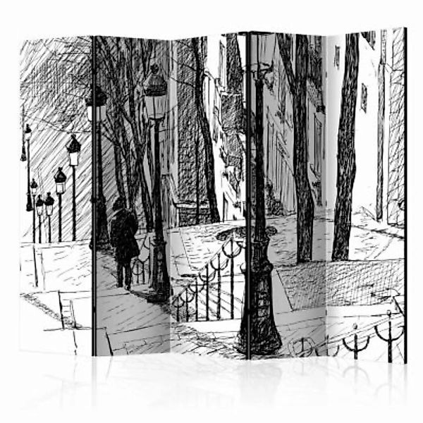 artgeist Paravent stairs - Montmartre II [Room Dividers] schwarz/weiß Gr. 2 günstig online kaufen