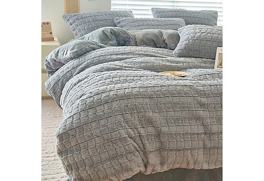 wohnTRAUM24 Bettwäsche Winter Plüsch Bettwäsche,135x200cm,200x200cm,Flausch günstig online kaufen