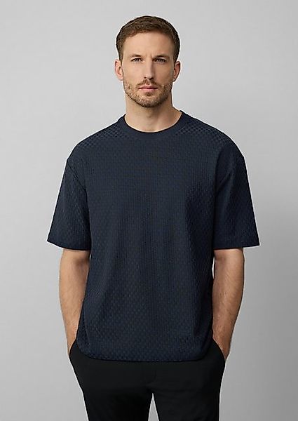 s.Oliver BLACK LABEL Kurzarmshirt Jacquard-T-Shirt im Relaxed Fit mit Stric günstig online kaufen