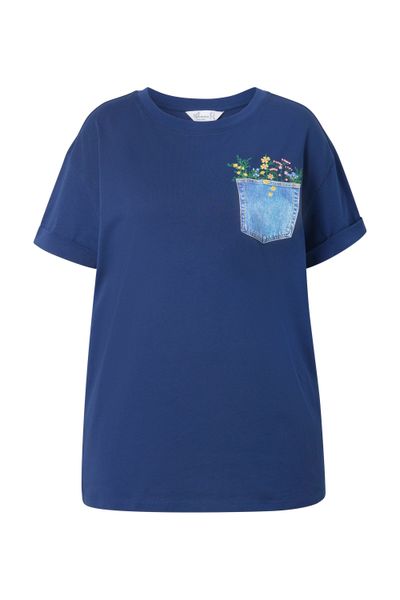 MIAMODA T-Shirt T-Shirt Boxy Fit Brusttaschen-Druck günstig online kaufen