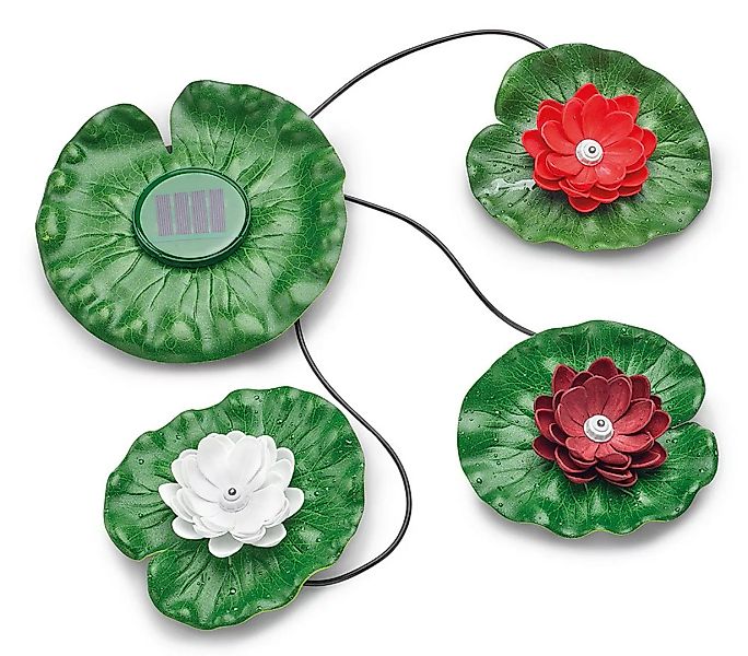 Pontec PondoSolar Lily LED Set 3 Schwimmende Seerosen Teichbeleuchtung günstig online kaufen