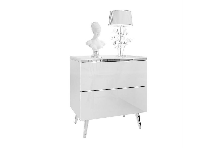 Lookway Nachttisch AURORA II SILVER mit LED‑Beleuchtung (1x Nachttisch), Br günstig online kaufen
