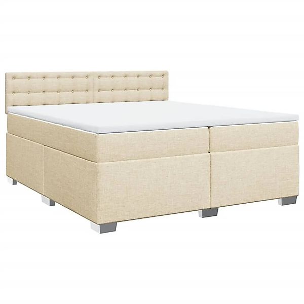 vidaXL Boxspringbett mit Matratze Creme 200x200 cm Stoff 3286014 günstig online kaufen
