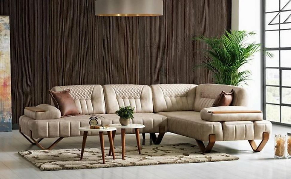 JVmoebel Ecksofa Ecksofa Wohnlandschaft Farbe Beige L-Form Sofa Neu Wohnzim günstig online kaufen