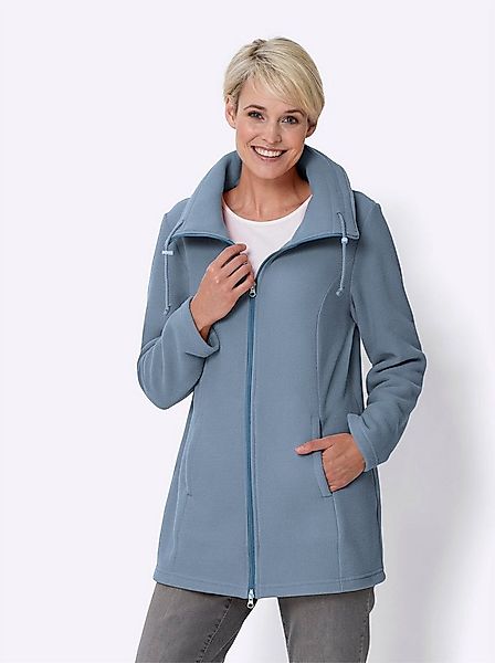 Sieh an! Fleecejacke Long-Fleecejacke Langarm günstig online kaufen