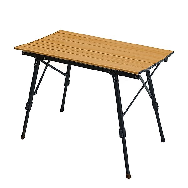 Jawinio Campingtisch Gartentisch Klapptisch Höhenverstellbar Aluminium Holz günstig online kaufen