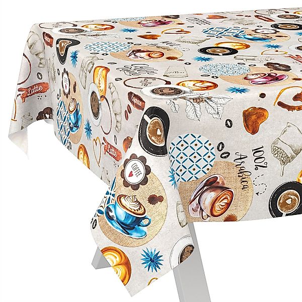 ANRO Tischdecke Wachstuch abwaschbar Coffee Time günstig online kaufen