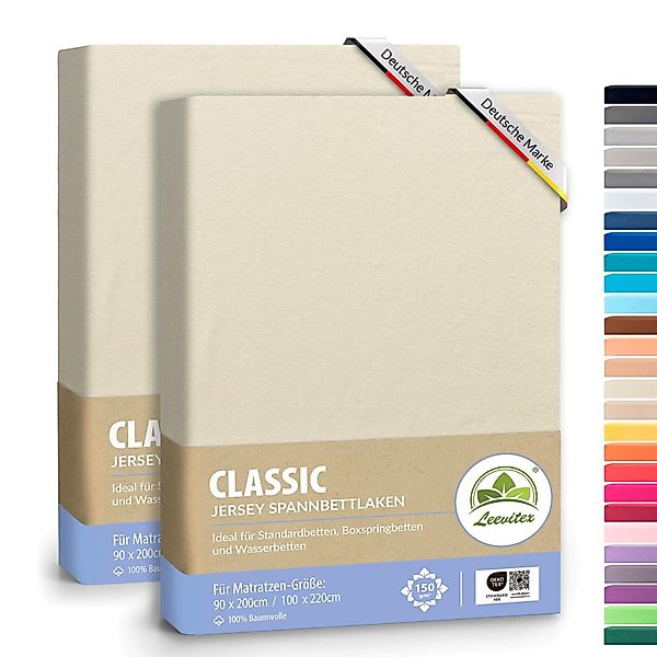 leevitex® Spannbettlaken Spannbettlaken, Mako-Jersey, Gummizug: rundum, günstig online kaufen