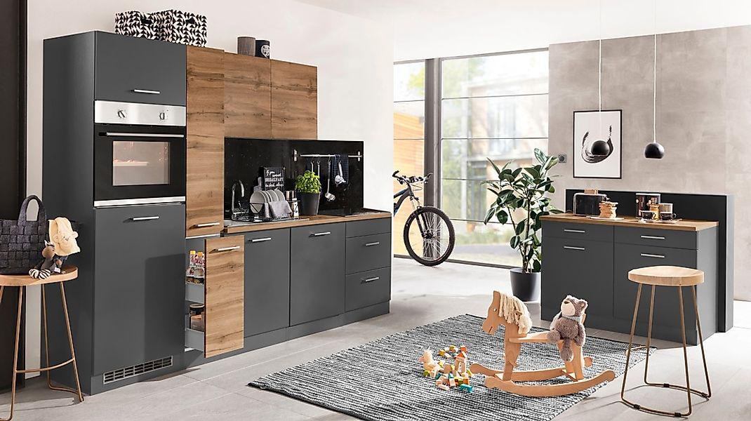 KOCHSTATION Küchenzeile »KS-Kehl«, ohne E-Geräte, Breite 270 cm, für Kühlsc günstig online kaufen