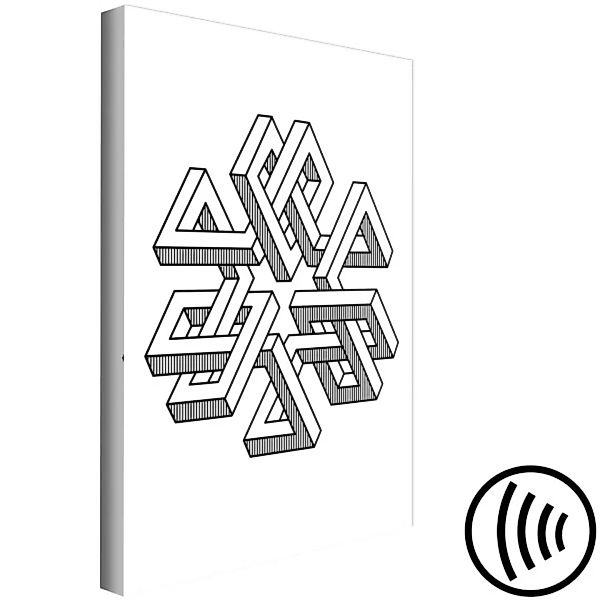 Wandbild Geometrisches Labyrinth - Schwarz-Weiß-Abstraktion mit 3D-Effekt X günstig online kaufen
