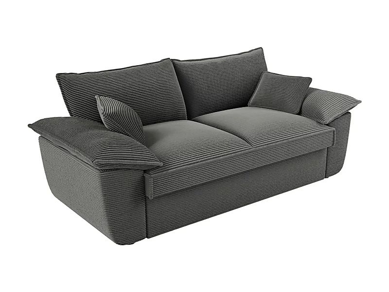 Sofa 3-Sitzer - Cord - Dunkelgrau - GUILLERMO günstig online kaufen