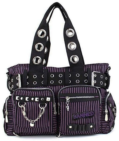 Banned Schultertasche Sweet Revenge Lila Gothic Nieten, Verstellbarer Schul günstig online kaufen