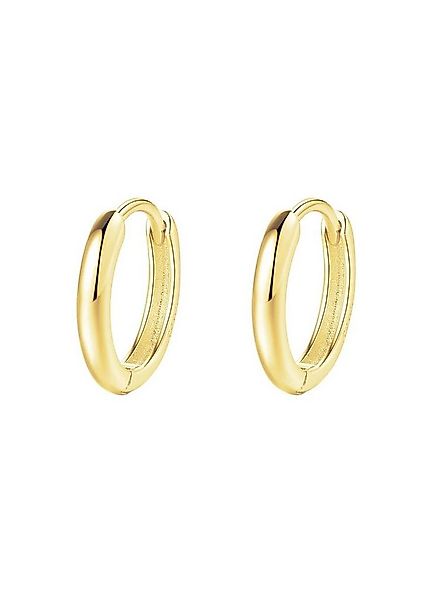 Hey Happiness Paar Creolen Chunky Silber 925 Damen, vergoldet, Kleine Basic günstig online kaufen