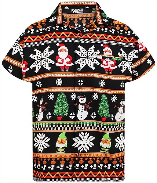 King Kameha Hawaiihemd Christmas Rows Funky Hawaii-Hemd Kurzarm Front-Tasch günstig online kaufen