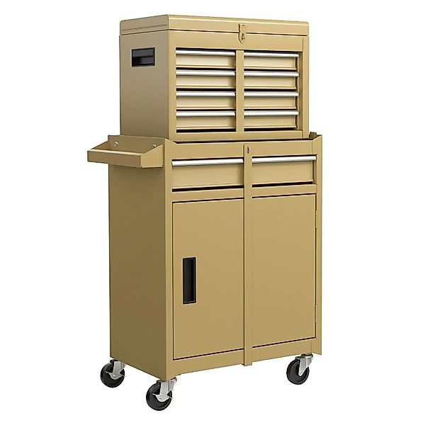 Costway Werkstattwagen 2 In 1 mit Koffer 100 kg Gelb günstig online kaufen