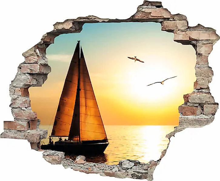 queence Wandtattoo »Segelboot« Wandsticker, Wandbild, selbstklebend, 3D, Wa günstig online kaufen