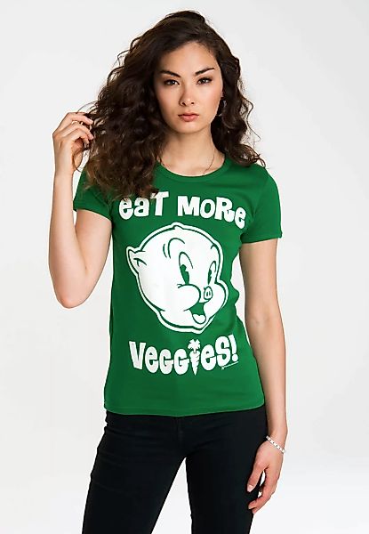 LOGOSHIRT T-Shirt "Looney Tunes - Eat More Veggies", mit lizenzierten Origi günstig online kaufen