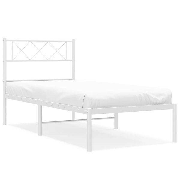 vidaXL Bettgestell mit Kopfteil Metall Weiß 90x190 cm Modell 151883211 günstig online kaufen