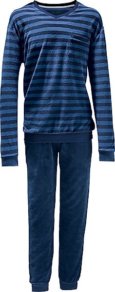 REDBEST Pyjama Herren-Schlafanzug Frottee Streifen günstig online kaufen