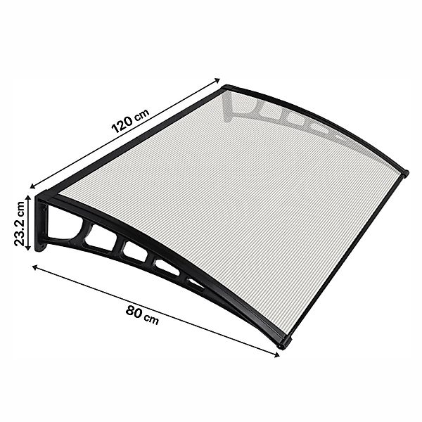Vordach Transparent Anthrazit 120 cm x 80 cm günstig online kaufen