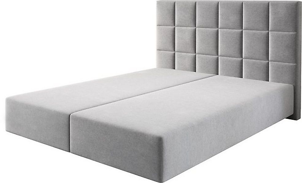 DELIFE Boxspringbett Dream-Fine, Mikrofaser Grau 160x200 cm günstig online kaufen