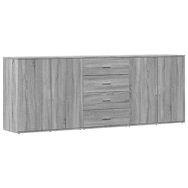 vidaXL Sideboards 3 Stk Grau Sonoma Holzwerkstoff 3276614 günstig online kaufen
