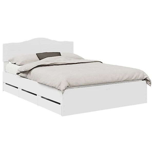 vidaXL Bettrahmen mit Schubladen Weiß 140 x 200 cm Ingenieurs Holz 3413005 günstig online kaufen