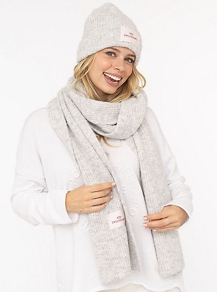 Zwillingsherz Strickschal "Zwillingsherz Patch", gerippt, mit Wolle und Pat günstig online kaufen