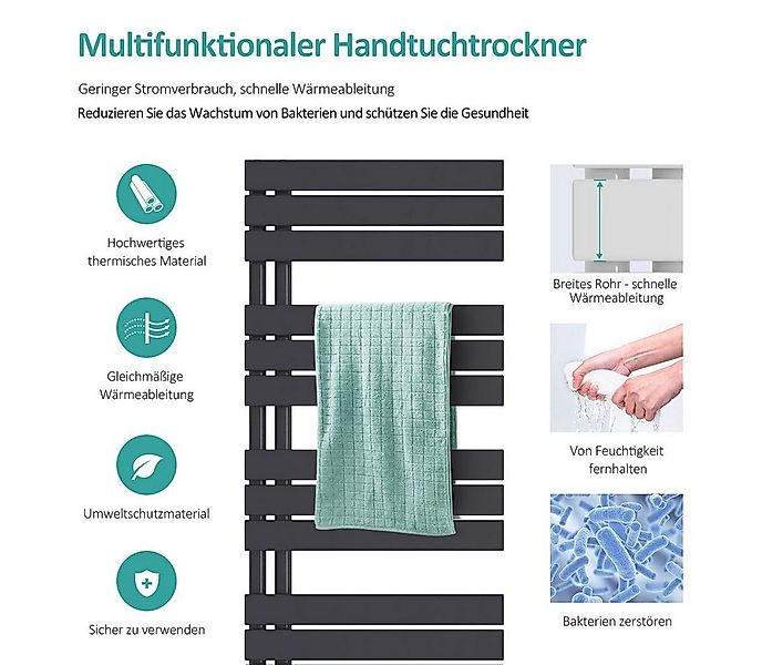 EMKE Badheizkörper Anthrazit Flach Paneelheizkörper Handtuchtrockner, Verti günstig online kaufen