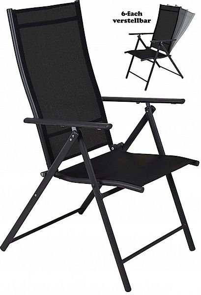 Koopman Gartenstuhl Hochlehner Metall Klappstuhl 106x67x57cm Anthrazit Balk günstig online kaufen