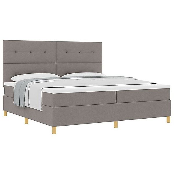 vidaXL Bett Boxspringbett mit Matratze Taupe 200x200 cm Stoff (1-tlg) günstig online kaufen