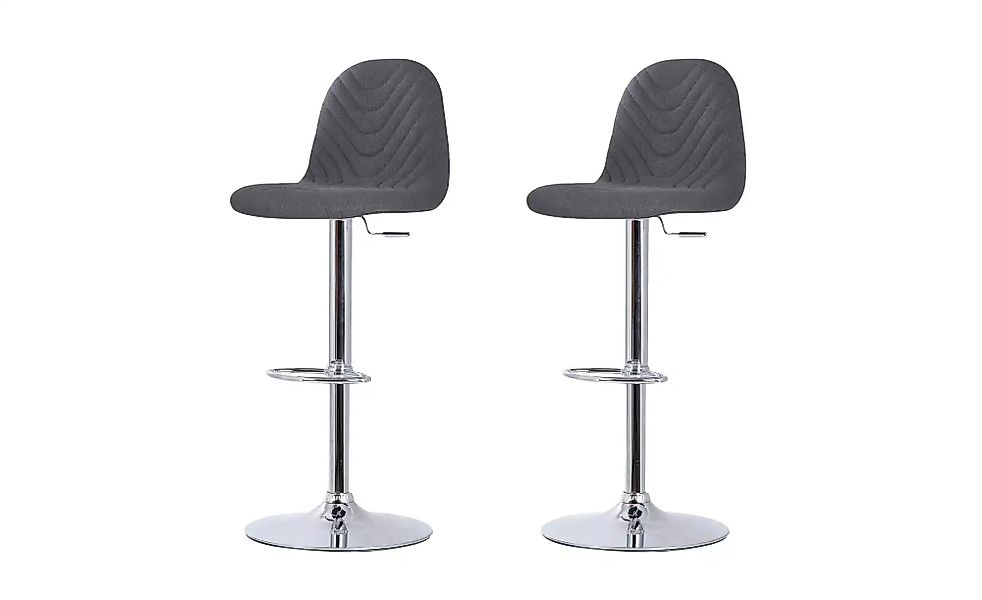 by Living Barstuhl 2er-Set  Casino ¦ grau ¦ Maße (cm): B: 41 H: 110 Polster günstig online kaufen