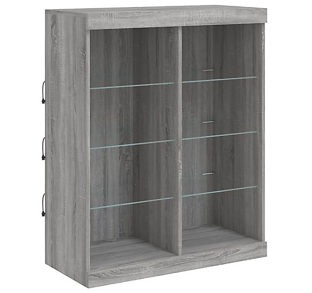vidaXL Sideboard Sideboard mit LED-Leuchten Grau Sonoma 81x37x100 cm (1 St) günstig online kaufen
