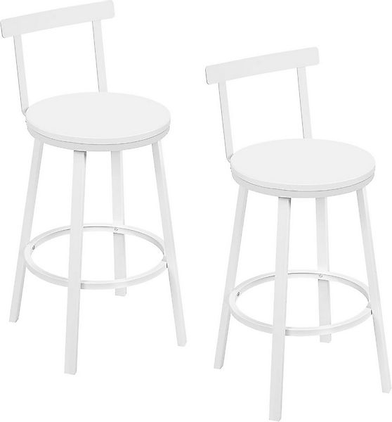 Woltu Barhocker (2 St), Barstuhl rund, mit Lehne Fußstütze, Metallgestell günstig online kaufen