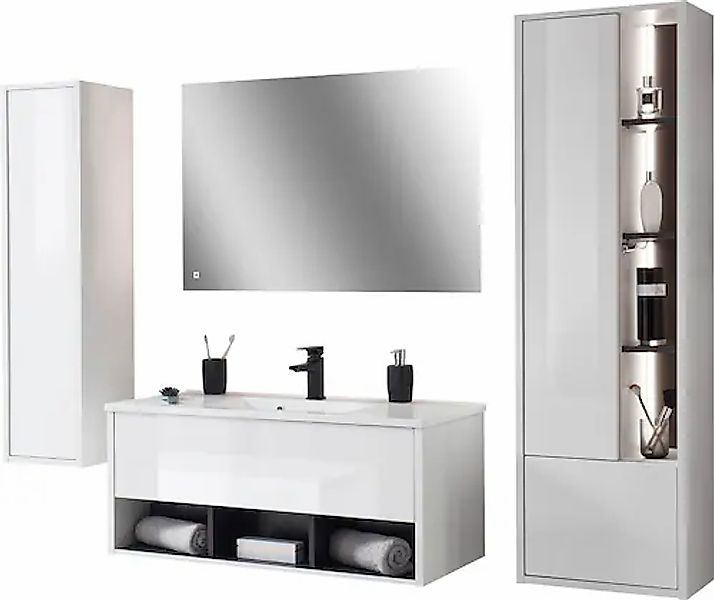 PLACES OF STYLE Badmöbel-Set »Studio Line, Bad im modernen Design, 4-teilig günstig online kaufen