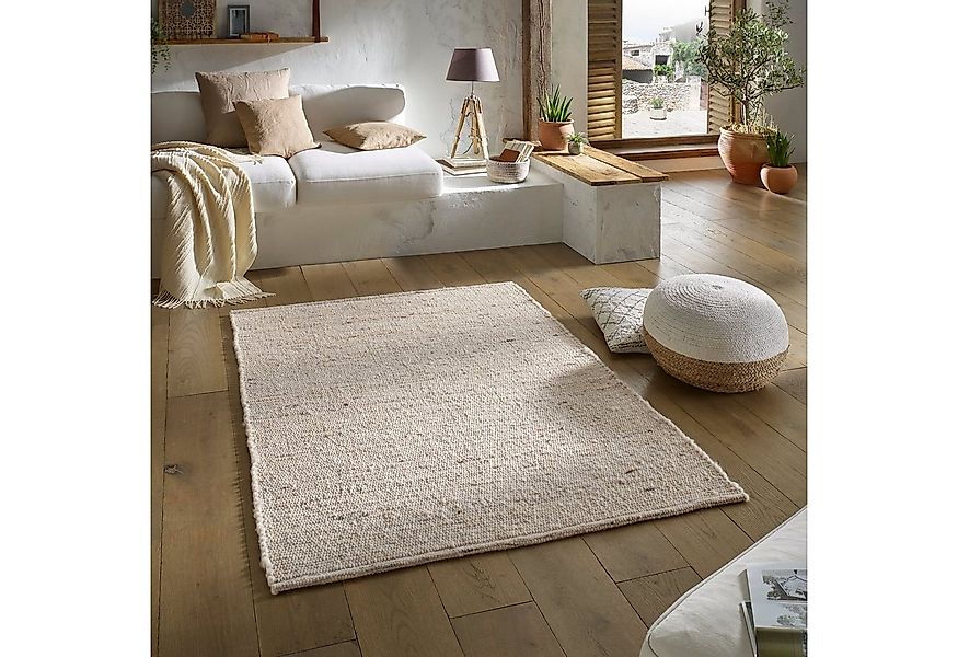 TaCa Home Wollteppich Wollteppich frei von Mottenschutzmitteln, rechteckig, günstig online kaufen