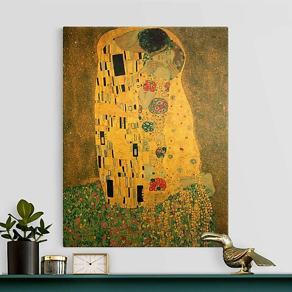 Leinwandbild Gustav Klimt - Der Kuß günstig online kaufen