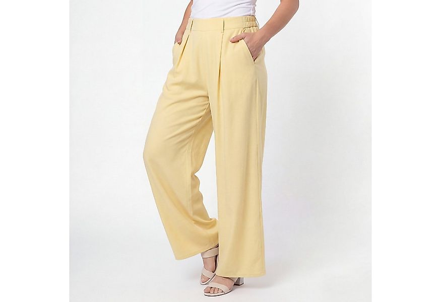 Aurela Damenmode Culotte Damen Sommerhose Wide Leg Bundfalten Hose Palazzo günstig online kaufen
