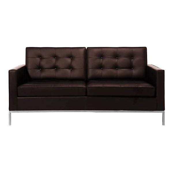 Knoll International - Florence Knoll 2-Sitzer Sofa - Leder braun/Gestell ch günstig online kaufen