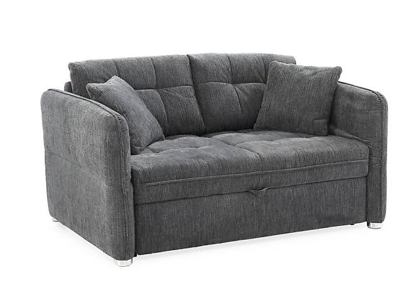 Schlafsofa nach vorne ausziehbar inkl Bettkasten und Armlehnverstellung Gra günstig online kaufen