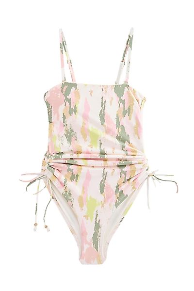Next Badeanzug Bauchformender Bandeau-Badeanzug mit Beinrüschen günstig online kaufen