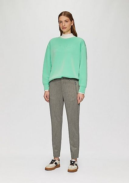 s.Oliver 7/8-Hose Gemusterte Stoffhose mit elastischem Bund günstig online kaufen