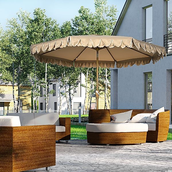 Outsunny Sonnenschirm verstellbarer Neigung, für Garten, Balkon, LxB: 264x2 günstig online kaufen