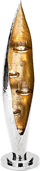 Fink Windlicht "CAVA, mit feiner Hammerschlagstruktur" aus Aluminium und Gl günstig online kaufen