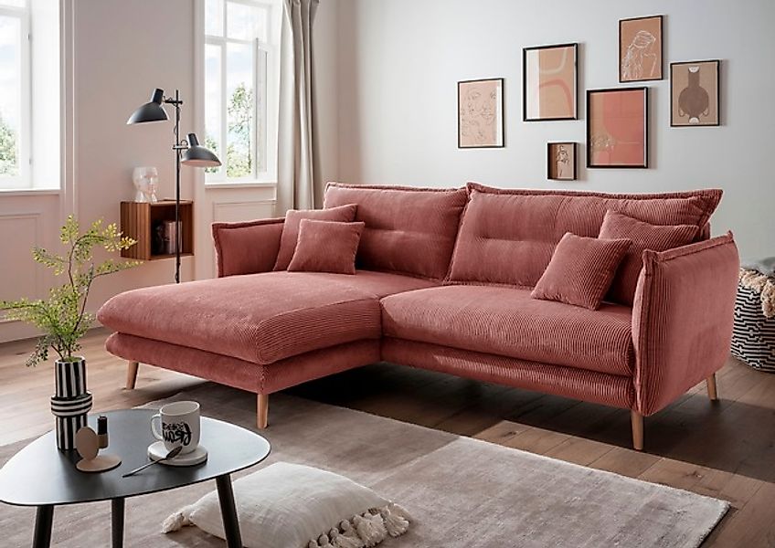 INOSIGN Ecksofa »Lazio modern und bequem, schmale Armlehnen, tolle Detailve günstig online kaufen