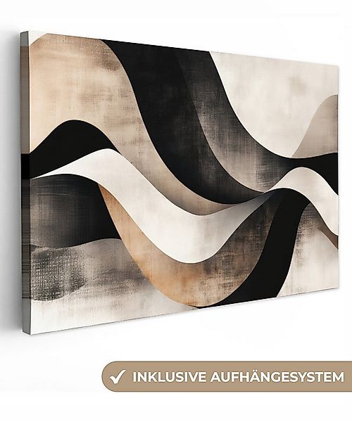OneMillionCanvasses® Leinwandbild Abstrakt - Wellen - Schwarz - Verwittert, günstig online kaufen