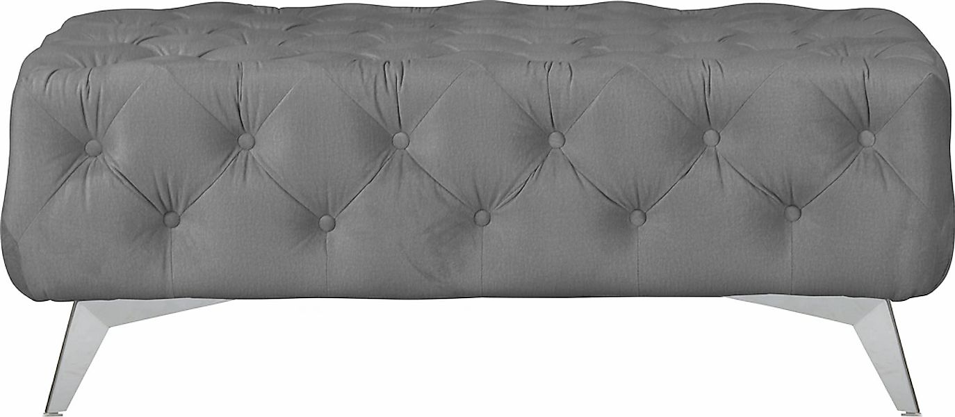 Leonique Polsterhocker "Amaury", Chesterfield-Optik, Breite 120cm, Fußfarbe günstig online kaufen