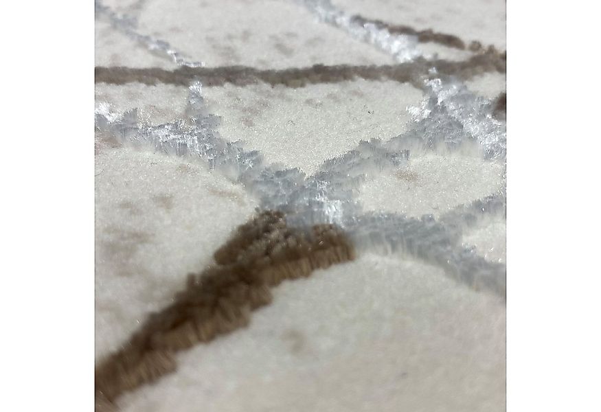 Carpetia Teppich Moderner Designerteppich mit glänzenden Ästen abstrakt cre günstig online kaufen